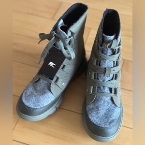 Sorel Explorer Next Joan Waterproof Boots in Green Alpine